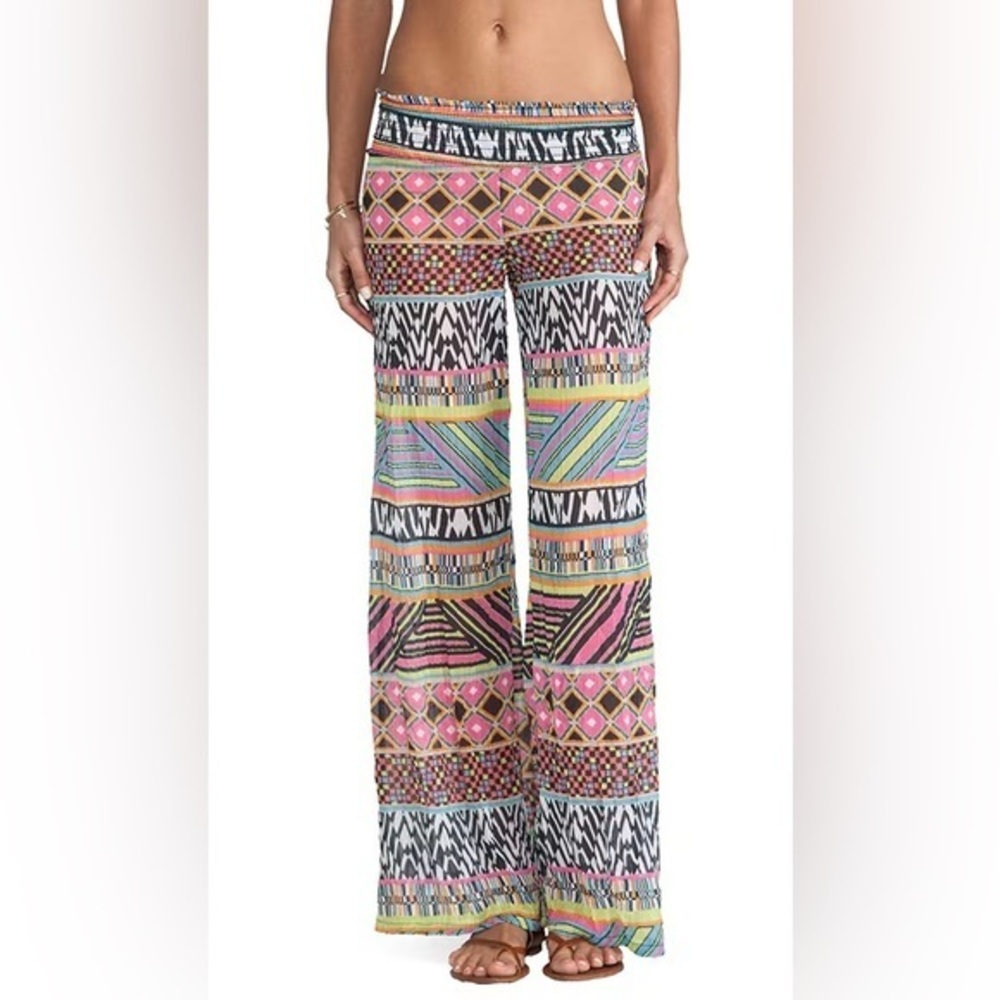 Bettinis Aztec Wide Leg Boho Gauzy Beach Pants S